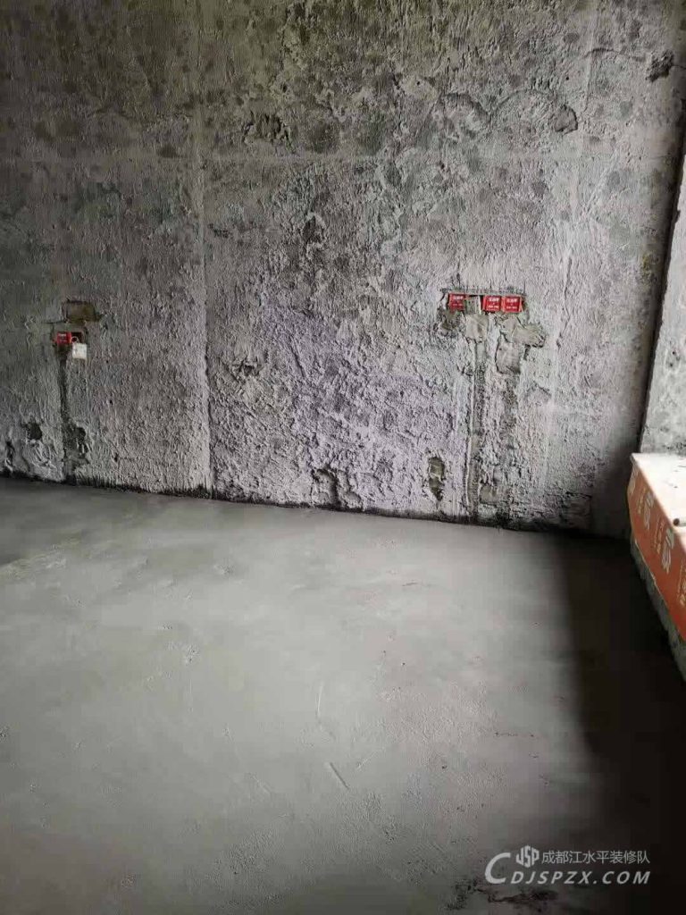 成都装修中海兰庭地面找平施工中