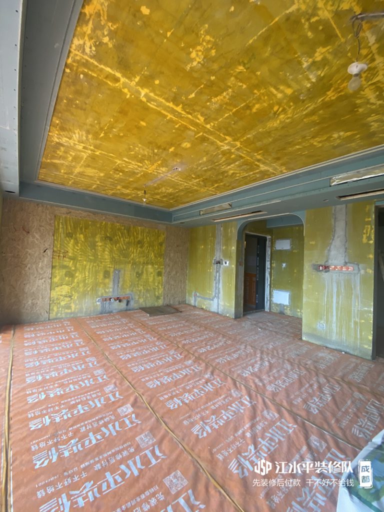 成都装修中南樾府贴砖施工完成